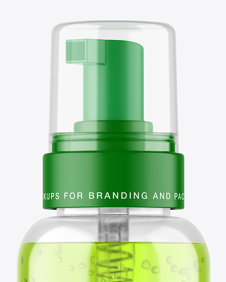 Clear Cosmetic Bottle with Pump Mockup