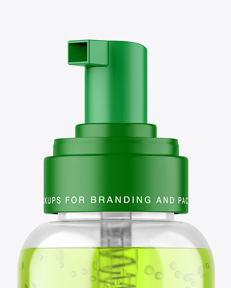 Clear Cosmetic Bottle with Pump Mockup