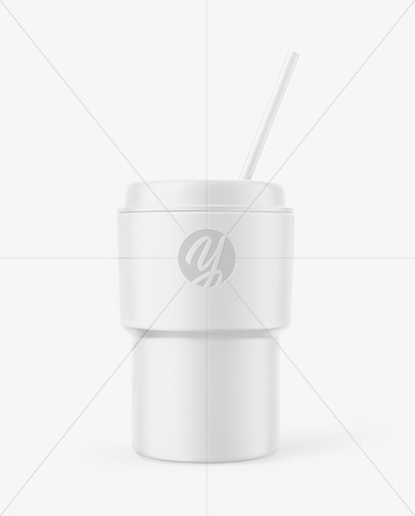 Coffee Cup w/ Straw Mockup