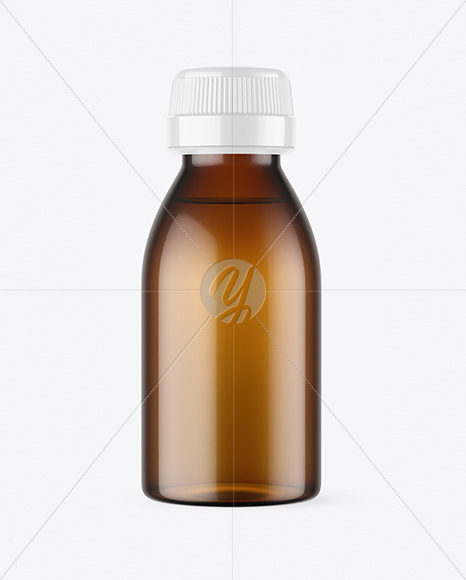 Amber Glass Bottle Mockup