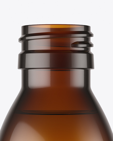 Amber Glass Bottle Mockup