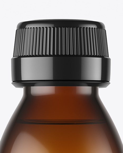 Amber Glass Bottle Mockup