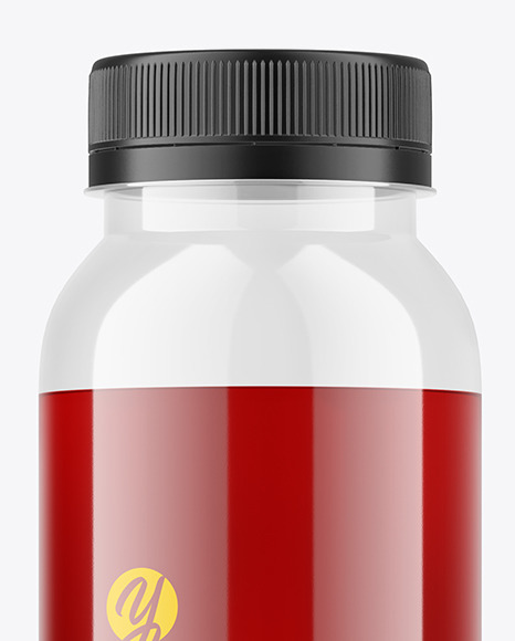 Plastic Bottle with Cherry Juice Mockup