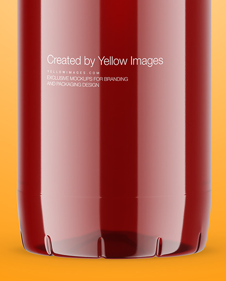 Plastic Bottle with Cherry Juice Mockup