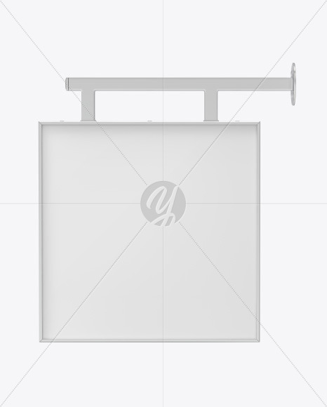 Metallic Square Signboard Mockup