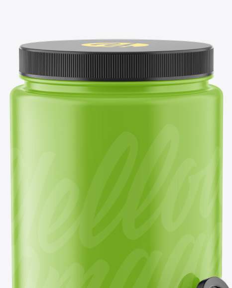 Glossy Plastic Jar w/ Spoon Mockup