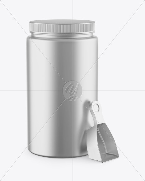 Metallic Jar w/ Spoon Mockup