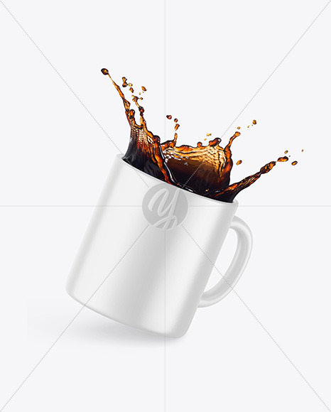 Matte Coffee Cup w/ Splash Mockup