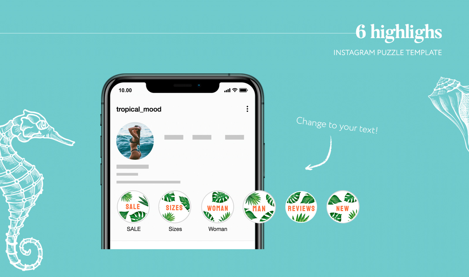 Tropical mood Instagram Puzzle Template Tropical mood Instagram Puzzle Template