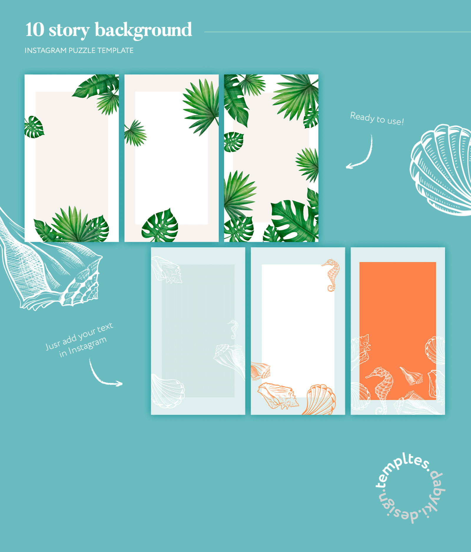 Tropical mood Instagram Puzzle Template Tropical mood Instagram Puzzle Template