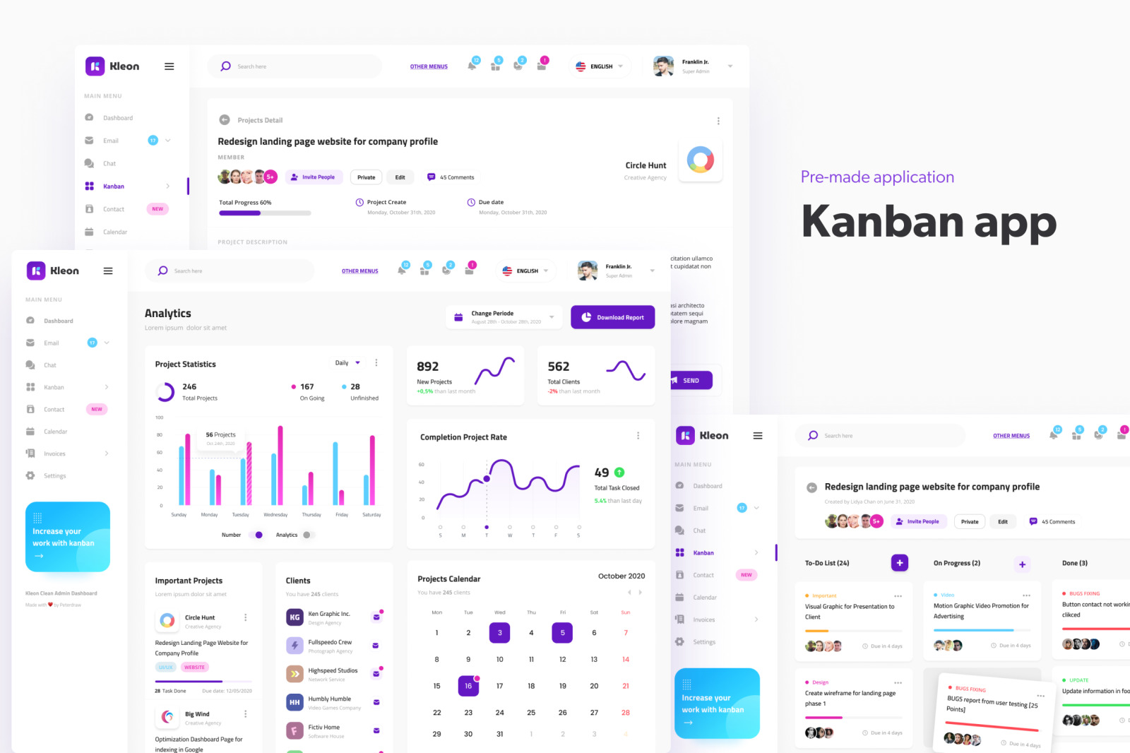 Kleon - Clean Admin Panel Dashboard UI Template