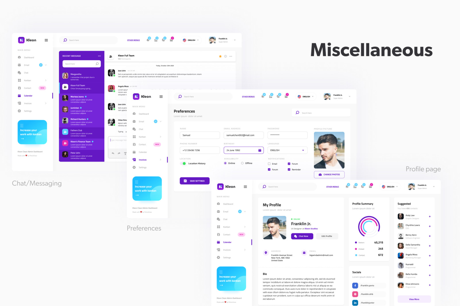 Kleon - Clean Admin Panel Dashboard UI Template