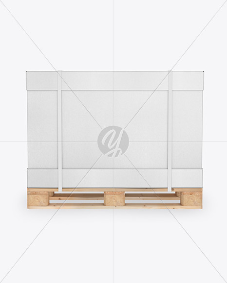 Wooden Pallet With Carton Box Mockup