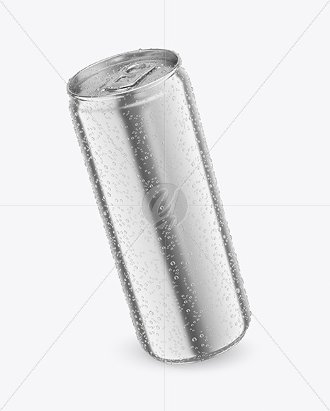 330ml Metallic Drink Can With Condensation Mockup