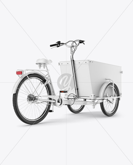 Cargo Bike Mockup - Back RightHalf Side View Cargo Bike Mockup - Back RightHalf Side View