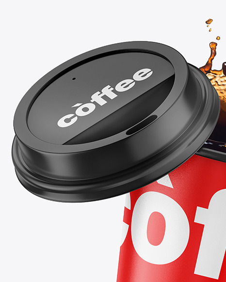 Glossy Coffee Cup w/ Splash Mockup