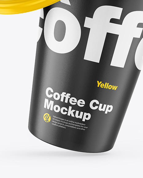 Glossy Coffee Cup w/ Splash Mockup