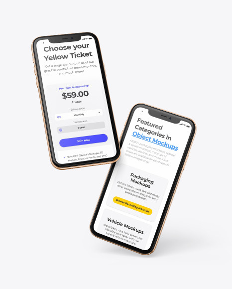 Two Apple iPhones 11 Pro Mockup