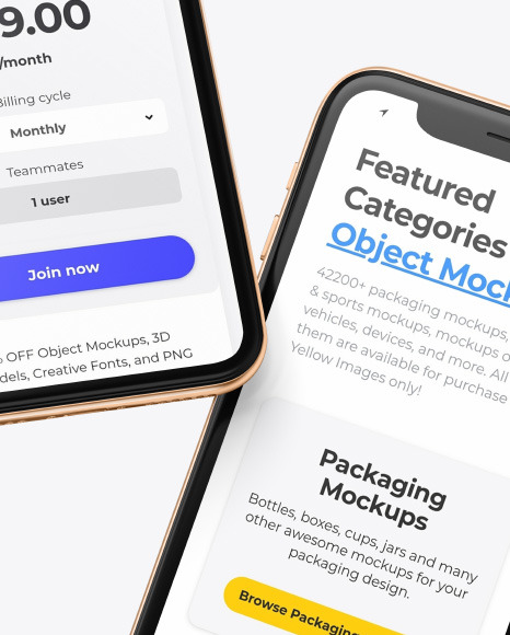 Two Apple iPhones 11 Pro Mockup