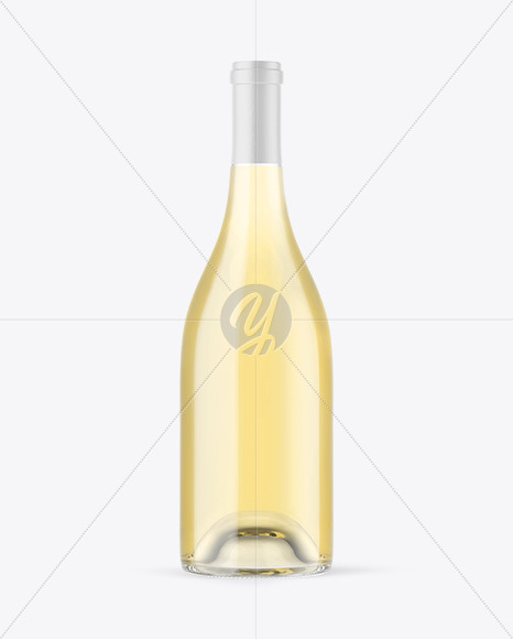 Clear Glass White Wine Bottle Mockup