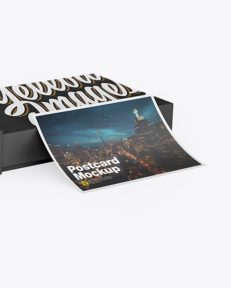 Box w/ Postcard Mockup