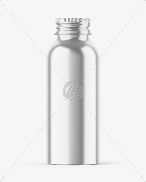 Metallic 100ml Aluminum Bottle w/ Screw Cap Mockup Metallic 100ml Aluminum Bottle w/ Screw Cap Mockup