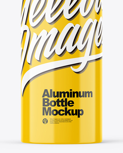 Glossy 100ml Aluminum Bottle w/ Screw Cap Mockup