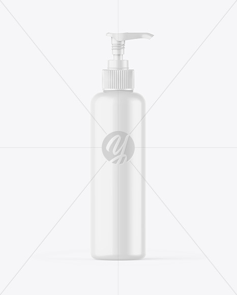 Glossy Bottle w/ Open Pump Mockup