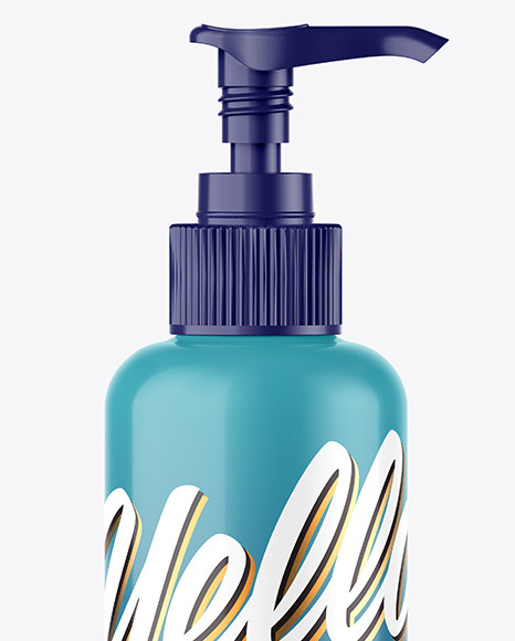 Glossy Bottle w/ Open Pump Mockup