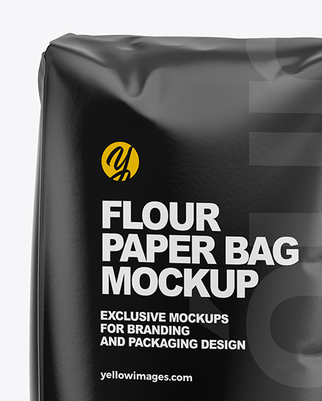 Glossy Paper Flour Bag Mockup