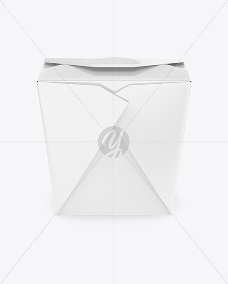 Glossy Paper Noodles Box Mockup - Side View (High Angle Shot)