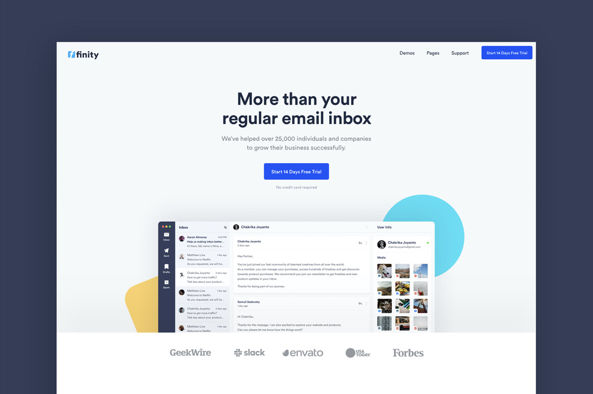 Finity - Landing Page Design Templates Finity - Landing Page Design Templates