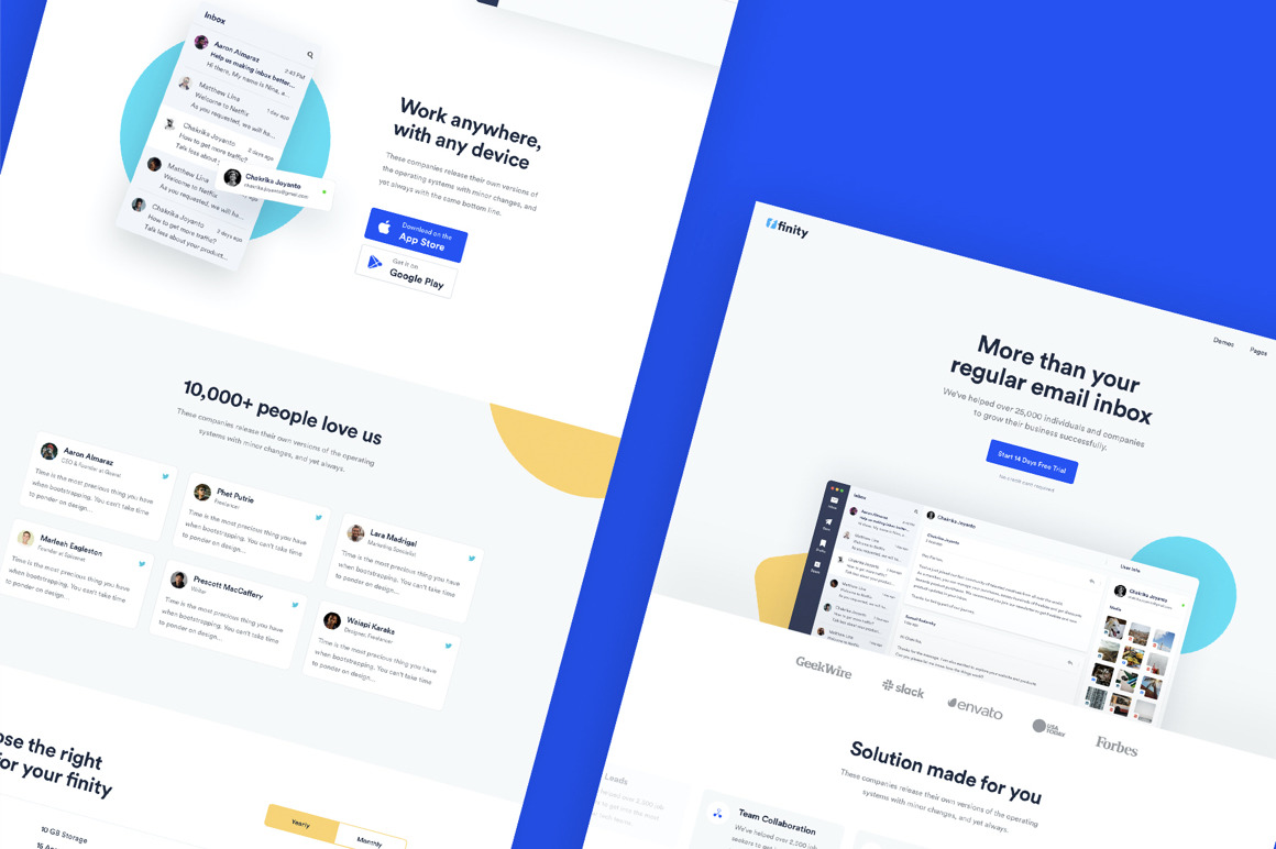 Finity - Landing Page Design Templates Finity - Landing Page Design Templates