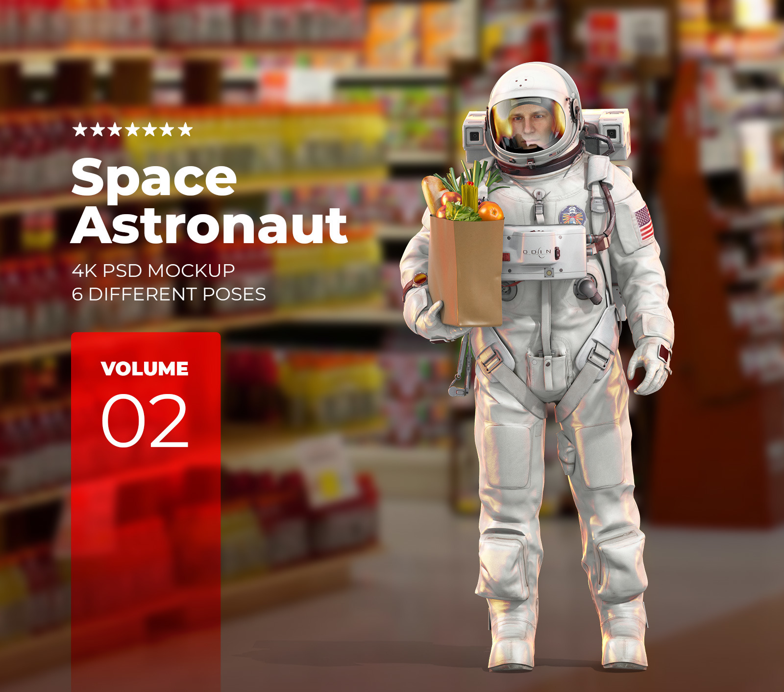 3D Mockup Space Astronaut #02 3D Mockup Space Astronaut #02