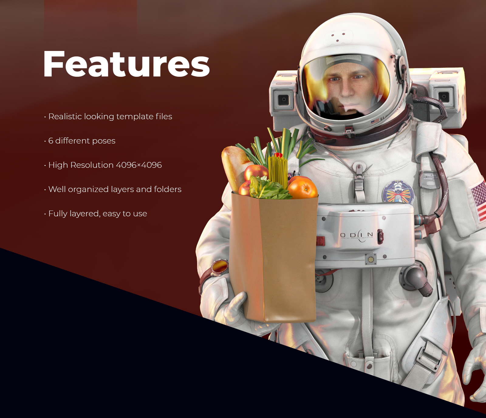 3D Mockup Space Astronaut #02 3D Mockup Space Astronaut #02