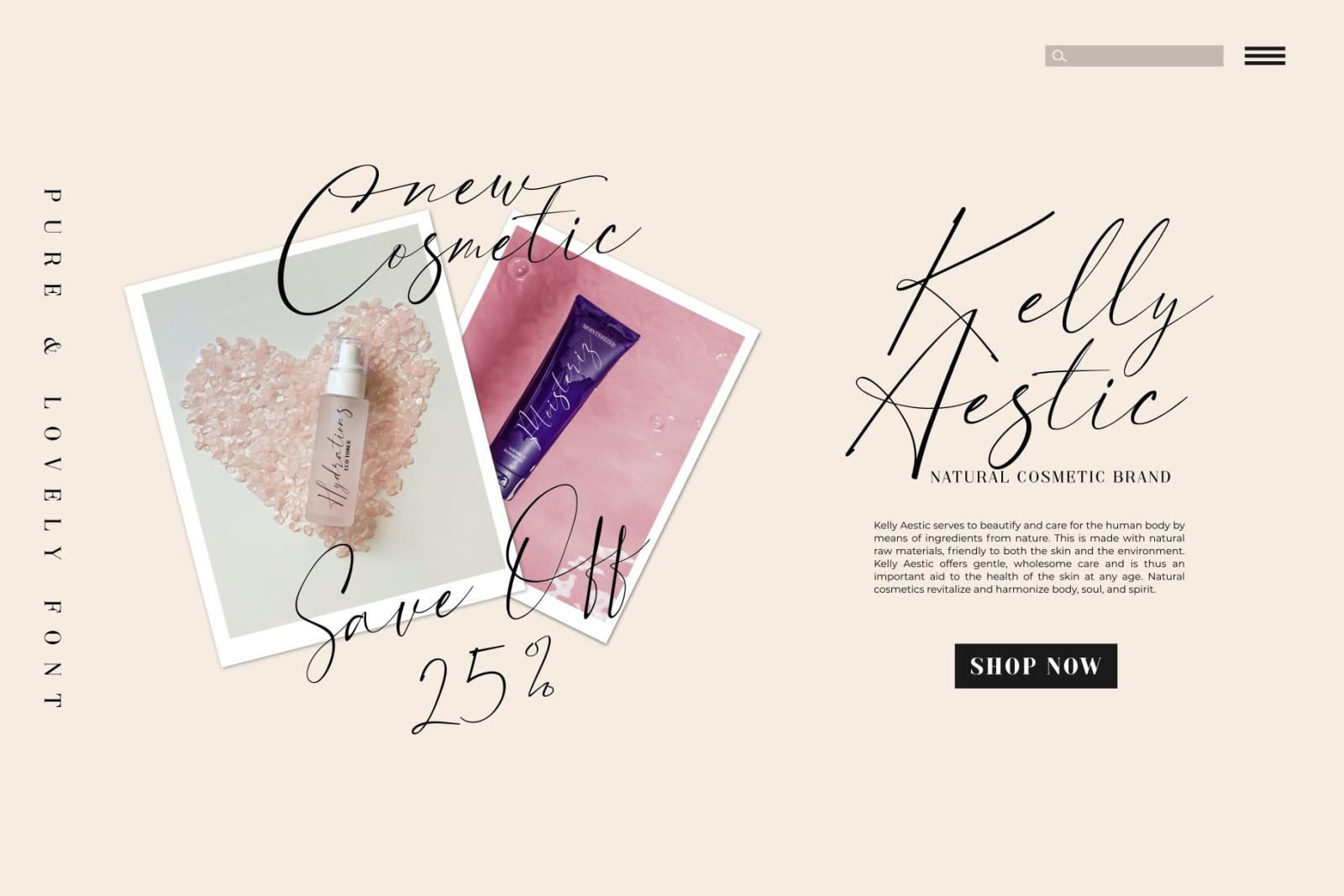 Pure & Lovely - Pretty calligraphy font Pure & Lovely - Pretty calligraphy font