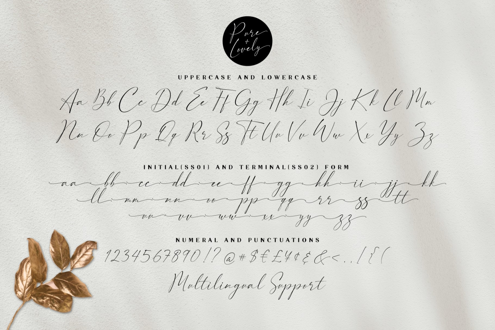 Pure &amp; Lovely - Pretty calligraphy font