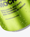 Aluminium Can With Water Drops Mockup