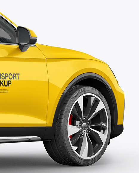 Crossover SUV Mockup – Back HalfSide View