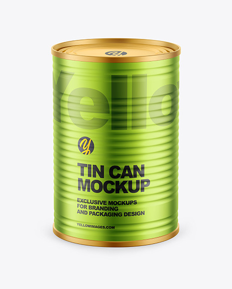 Matte Metallic Tin Can Mockup