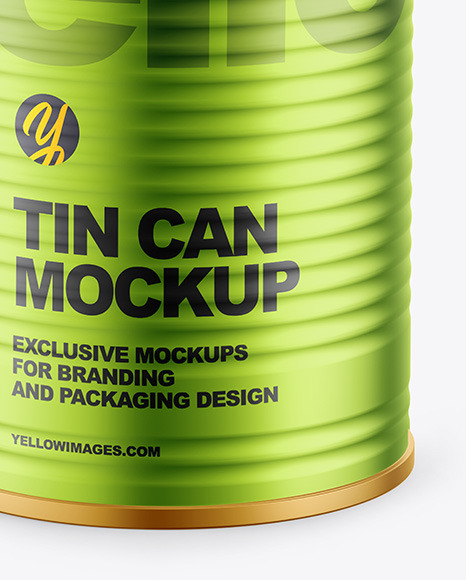 Matte Metallic Tin Can Mockup