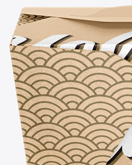 Kraft Paper Noodles Box Mockup