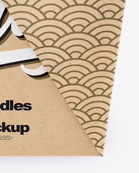 Kraft Paper Noodles Box Mockup