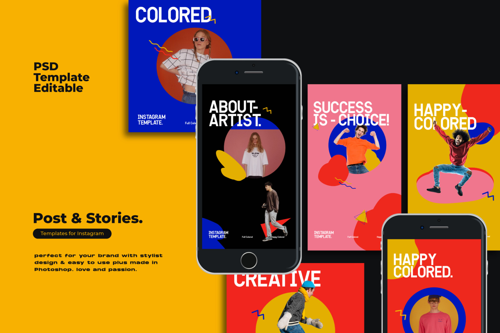 Colored PSD Instagram Template Colored PSD Instagram Template