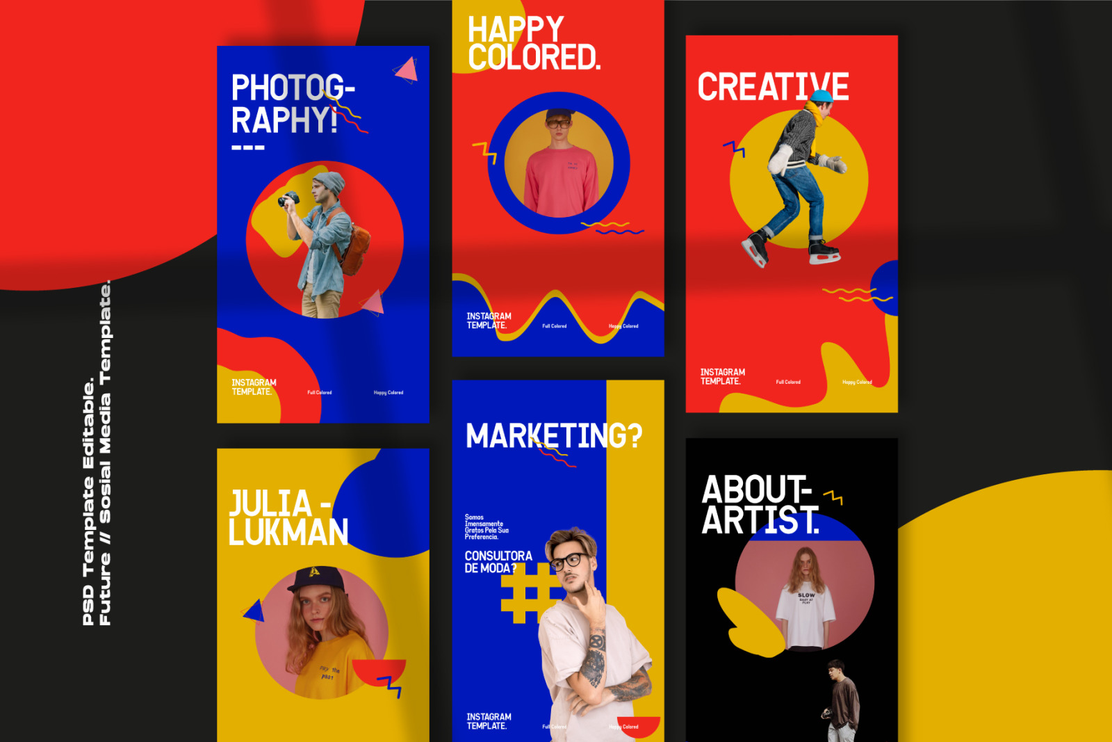 Colored PSD Instagram Template Colored PSD Instagram Template