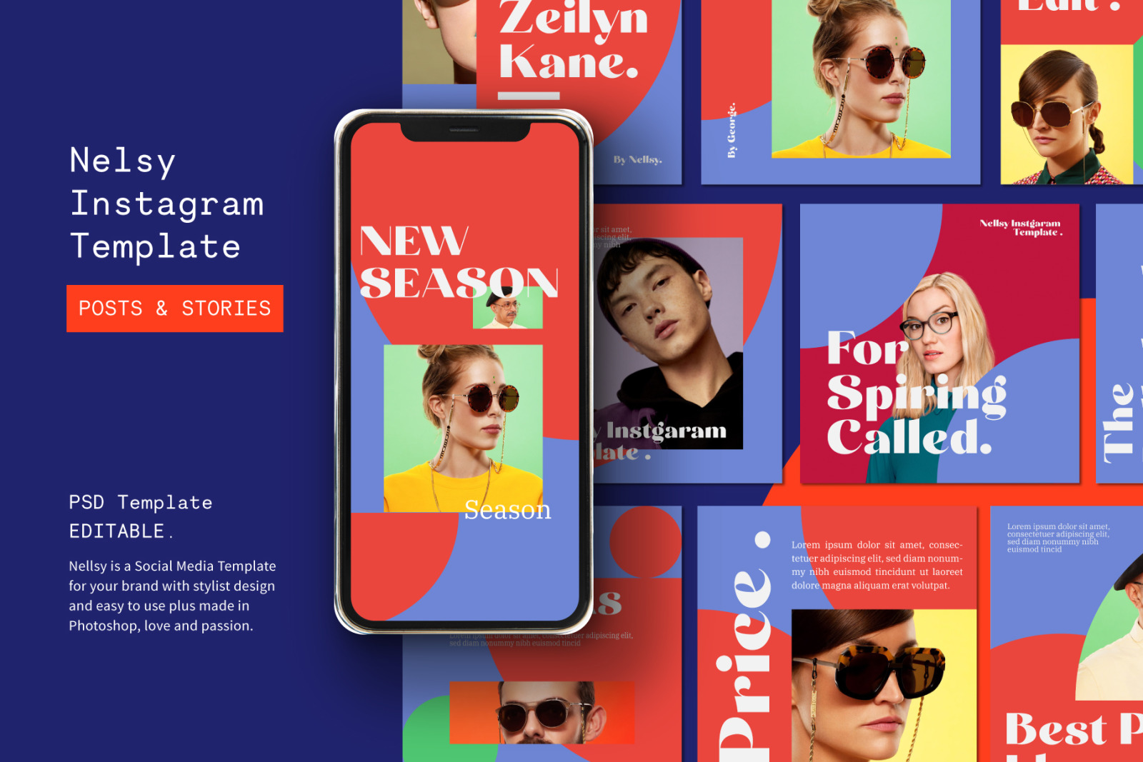 Nellsy PSD Instagram Template Posts &amp; Stories