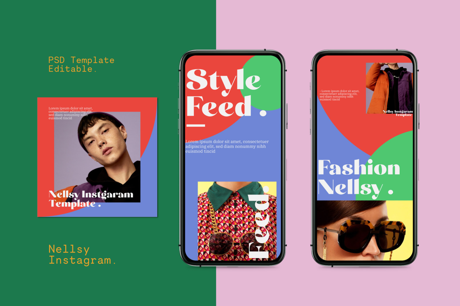 Nellsy PSD Instagram Template Posts &amp; Stories