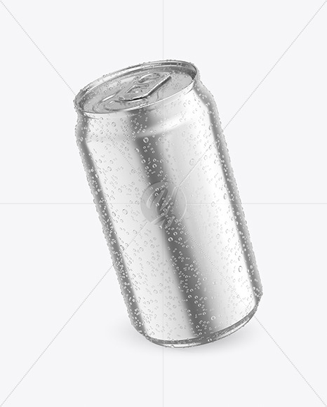 330ml Metallic Drink Can With Condensation Mockup