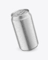 330ml Matte Metallic Drink Can With Condensation Mockup