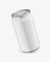 330ml Metallic Drink Can With Matte Finish And Condensation Mockup